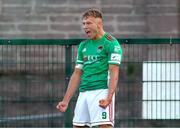 13 August 2021; Beineon O'Brien-Whitmarsh of Cork City celebrates after scoring his side's first goal during the SSE Airtricity League First Division match between Cork City and Cobh Ramblers at Turners Cross in Cork. Photo by Michael P Ryan/Sportsfile