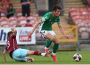 13 August 2021; Joshua Honohan of Cork City in action against Ciaran Griffin of Cobh Ramblers during the SSE Airtricity League First Division match between Cork City and Cobh Ramblers at Turners Cross in Cork. Photo by Michael P Ryan/Sportsfile