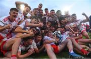 13 August 2021; Tyrone players celebrate with the Ulster Fr Larry Murphy Cup after their side's victory in the Electric Ireland Ulster GAA Football Minor Championship Final match between Donegal and Tyrone at Brewster Park in Enniskillen, Fermanagh. Photo by Ben McShane/Sportsfile