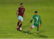 13 August 2021; Pierce Phillips of Cobh Ramblers in action against Dylan McGlade of Cork City during the SSE Airtricity League First Division match between Cork City and Cobh Ramblers at Turners Cross in Cork. Photo by Michael P Ryan/Sportsfile
