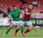 13 August 2021; Danny O'Connell of Cobh Ramblers in action against Gordon Walker of Cork Cityduring the SSE Airtricity League First Division match between Cork City and Cobh Ramblers at Turners Cross in Cork. Photo by Michael P Ryan/Sportsfile