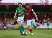 13 August 2021; Naythan Coleman of Cobh Ramblers in action against Cian Murphy of Cork City during the SSE Airtricity League First Division match between Cork City and Cobh Ramblers at Turners Cross in Cork. Photo by Michael P Ryan/Sportsfile