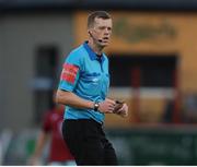 13 August 2021; Referee Oliver Moran during the SSE Airtricity League First Division match between Cork City and Cobh Ramblers at Turners Cross in Cork. Photo by Michael P Ryan/Sportsfile