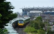 14 August 2021; A general view of Croke Park as a train passes by before the GAA Football All-Ireland Senior Championship semi-final match between Dublin and Mayo at Croke Park in Dublin. Photo by Piaras Ó Mídheach/Sportsfile