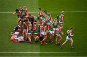 14 August 2021; Mayo players break away from their team photograph before the TG4 Ladies Football All-Ireland Championship semi-final match between Dublin and Mayo at Croke Park in Dublin. Photo by Stephen McCarthy/Sportsfile