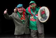 14 August 2021; Mayo supporters Anthony Battle, left, and Antel Zsabo, from Ballina, before the GAA Football All-Ireland Senior Championship semi-final match between Dublin and Mayo at Croke Park in Dublin. Photo by Ramsey Cardy/Sportsfile