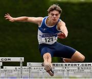 14 August 2021; Adam Nolan from St. Laurance OToole AC, Carlow, on his way to winning gold in the boys-18 110m Hurdles during day six of the Irish Life Health National Juvenile Track & Field Championships at Tullamore Harriers Stadium in Tullamore, Offaly. Photo by Matt Browne/Sportsfile