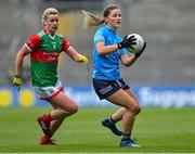 14 August 2021; Aoife Kane of Dublin in action against Fiona McHale of Mayo during the TG4 Ladies Football All-Ireland Championship semi-final match between Dublin and Mayo at Croke Park in Dublin. Photo by Piaras Ó Mídheach/Sportsfile