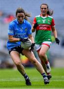 14 August 2021; Lyndsey Davey of Dublin gets to the ball ahead of Tamara O'Connor of Mayo during the TG4 Ladies Football All-Ireland Championship semi-final match between Dublin and Mayo at Croke Park in Dublin. Photo by Piaras Ó Mídheach/Sportsfile