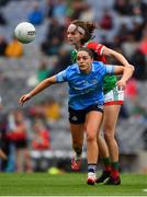 14 August 2021; Sinéad Goldrick of Dublin in action against Ciara Whyte of Mayo during the TG4 Ladies Football All-Ireland Championship semi-final match between Dublin and Mayo at Croke Park in Dublin. Photo by Ray McManus/Sportsfile