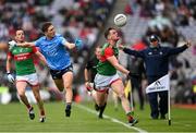 14 August 2021; Matthew Ruane of Mayo in action against Michael Fitzsimons of Dublin during the GAA Football All-Ireland Senior Championship semi-final match between Dublin and Mayo at Croke Park in Dublin. Photo by Ramsey Cardy/Sportsfile