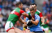 14 August 2021; Jonny Cooper of Dublin in action against Aidan O'Shea of Mayo during the GAA Football All-Ireland Senior Championship semi-final match between Dublin and Mayo at Croke Park in Dublin. Photo by Ramsey Cardy/Sportsfile
