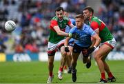 14 August 2021; Jonny Cooper of Dublin in action against Kevin McLoughlin, left, and Aidan O'Shea of Mayo during the GAA Football All-Ireland Senior Championship semi-final match between Dublin and Mayo at Croke Park in Dublin. Photo by Ramsey Cardy/Sportsfile