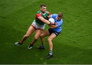 14 August 2021; Jonny Cooper of Dublin in action against Aidan O'Shea of Mayo during the GAA Football All-Ireland Senior Championship semi-final match between Dublin and Mayo at Croke Park in Dublin. Photo by Stephen McCarthy/Sportsfile