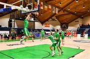14 August 2021; Ireland players warm up before the FIBA Men’s European Championship for Small Countries day four match between Gibraltar and Ireland at National Basketball Arena in Tallaght, Dublin. Photo by Eóin Noonan/Sportsfile