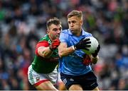 14 August 2021; Jonny Cooper of Dublin in action against Aidan O'Shea of Mayo during the GAA Football All-Ireland Senior Championship semi-final match between Dublin and Mayo at Croke Park in Dublin. Photo by Seb Daly/Sportsfile