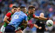 14 August 2021; Aidan O'Shea of Mayo \iaaa Jonny Cooper of Dublin during the GAA Football All-Ireland Senior Championship semi-final match between Dublin and Mayo at Croke Park in Dublin. Photo by Seb Daly/Sportsfile