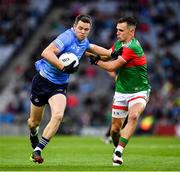 14 August 2021; Dean Rock of Dublin in action against Michael Plunkett of Mayo during the GAA Football All-Ireland Senior Championship semi-final match between Dublin and Mayo at Croke Park in Dublin. Photo by Ray McManus/Sportsfile