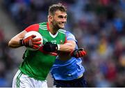 14 August 2021; Aidan O'Shea of Mayo in action against Jonny Cooper of Dublin during the GAA Football All-Ireland Senior Championship semi-final match between Dublin and Mayo at Croke Park in Dublin. Photo by Piaras Ó Mídheach/Sportsfile