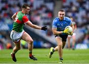 14 August 2021; Paddy Small of Dublin in action against Matthew Ruane of Mayo during the GAA Football All-Ireland Senior Championship semi-final match between Dublin and Mayo at Croke Park in Dublin. Photo by Ramsey Cardy/Sportsfile