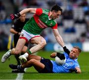 14 August 2021; Jonny Cooper of Dublin in action against Patrick Durcan of Mayo during the GAA Football All-Ireland Senior Championship semi-final match between Dublin and Mayo at Croke Park in Dublin. Photo by Ray McManus/Sportsfile