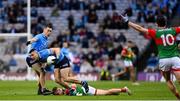 14 August 2021; John Small of Dublin gathers possession after an injury to Eoghan McLaughlin of Mayo during the GAA Football All-Ireland Senior Championship semi-final match between Dublin and Mayo at Croke Park in Dublin. Photo by Ramsey Cardy/Sportsfile