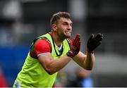 14 August 2021; Aidan O'Shea of Mayo encourages his team-mates during the GAA Football All-Ireland Senior Championship semi-final match between Dublin and Mayo at Croke Park in Dublin. Photo by Seb Daly/Sportsfile
