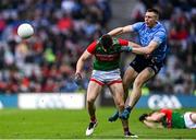 14 August 2021; John Small of Dublin in action against Lee Keegan of Mayo during the GAA Football All-Ireland Senior Championship semi-final match between Dublin and Mayo at Croke Park in Dublin. Photo by Ramsey Cardy/Sportsfile