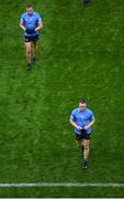 14 August 2021; Dejected Dublin players Con O'Callaghan, right, and Ciarán Kilkenny following the GAA Football All-Ireland Senior Championship semi-final match between Dublin and Mayo at Croke Park in Dublin. Photo by Stephen McCarthy/Sportsfile