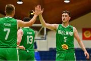 14 August 2021; Christopher Fulton of Ireland, right with team-mate Sean Flood during the FIBA Men’s European Championship for Small Countries day four match between Gibraltar and Ireland at National Basketball Arena in Tallaght, Dublin. Photo by Eóin Noonan/Sportsfile