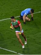 14 August 2021; Tommy Conroy of Mayo celebrates scoring a point during the GAA Football All-Ireland Senior Championship semi-final match between Dublin and Mayo at Croke Park in Dublin. Photo by Stephen McCarthy/Sportsfile