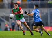14 August 2021; Matthew Ruane of Mayo in action against Eoin Murchan of Dublin, right, during the GAA Football All-Ireland Senior Championship semi-final match between Dublin and Mayo at Croke Park in Dublin. Photo by Seb Daly/Sportsfile