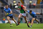 14 August 2021; Matthew Ruane of Mayo in action against Eoin Murchan of Dublin, right, during the GAA Football All-Ireland Senior Championship semi-final match between Dublin and Mayo at Croke Park in Dublin. Photo by Seb Daly/Sportsfile