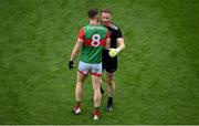 14 August 2021; Mayo goalkeeper Rob Hennelly and Matthew Ruane before the GAA Football All-Ireland Senior Championship semi-final match between Dublin and Mayo at Croke Park in Dublin. Photo by Stephen McCarthy/Sportsfile