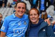 14 August 2021; Player of the match Hannah Tyrrell of Dublin, left, with Sorcha Turnbull who she married last Wednesday, August 11, following the TG4 Ladies Football All-Ireland Championship semi-final match between Dublin and Mayo at Croke Park in Dublin. Photo by Ray McManus/Sportsfile