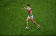14 August 2021; Tommy Conroy of Mayo celebrates a score during the GAA Football All-Ireland Senior Championship semi-final match between Dublin and Mayo at Croke Park in Dublin. Photo by Stephen McCarthy/Sportsfile
