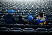 15 August 2021; Roscommon supporters await the start of the 2021 Eirgrid GAA Football All-Ireland U20 Championship Final match between Roscommon and Offaly at Croke Park in Dublin. Photo by Stephen McCarthy/Sportsfile