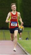 14 August 2021; Nicholas Griggs of Mid Ulster AC, Derry on his way to winning the boys under-18 1500m during day six of the Irish Life Health National Juvenile Track & Field Championships at Tullamore Harriers Stadium in Tullamore, Offaly. Photo by Matt Browne/Sportsfile
