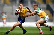 15 August 2021; Colin Walsh of Roscommon in action against Jack Bryant of Offaly during the 2021 Eirgrid GAA Football All-Ireland U20 Championship Final match between Roscommon and Offaly at Croke Park in Dublin. Photo by Stephen McCarthy/Sportsfile