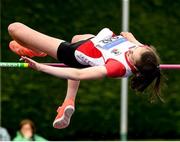 14 August 2021; Camille Madden of Greystones & District AC, Wicklow, competes in the under-16 High Jump during day six of the Irish Life Health National Juvenile Track & Field Championships at Tullamore Harriers Stadium in Tullamore, Offaly. Photo by Matt Browne/Sportsfile