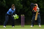 15 August 2021; Lara Maritz of Scorchers is bowled out by Ava Canning of Typhoons during the Arachas Super Series 2021 Super 20 round 5 match between Typhoons and Scorchers at North Kildare Cricket Club in Kilcock, Kildare. Photo by Ramsey Cardy/Sportsfile