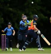 15 August 2021; Mary Waldron of Typhoons catches the wicket of Leah Paul of Scorchers during the Arachas Super Series 2021 Super 20 round 5 match between Typhoons and Scorchers at North Kildare Cricket Club in Kilcock, Kildare. Photo by Ramsey Cardy/Sportsfile