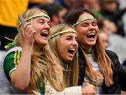 15 August 2021; Offaly supporters, in the Cusack Stand, during the 2021 Eirgrid GAA Football All-Ireland U20 Championship Final match between Roscommon and Offaly at Croke Park in Dublin. Photo by Ray McManus/Sportsfile