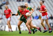 15 August 2021; Marie Ambrose of Cork in action against Emma Troy of Meath during the TG4 All-Ireland Senior Ladies Football Championship Semi-Final match between Cork and Meath at Croke Park in Dublin. Photo by Stephen McCarthy/Sportsfile