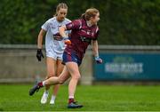 15 August 2021; Anna Jones of Westmeath celebrates after scoring her side's third goal during the TG4 All-Ireland Senior Ladies Football Championship Semi-Final match between Kildare and Westmeath at Parnell Park in Dublin. Photo by Brendan Moran/Sportsfile