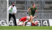 15 August 2021; Emma Duggan of Meath celebrates after scoring her side's second goal late in normal time, resulting in the game going to extra-time, during the TG4 All-Ireland Senior Ladies Football Championship Semi-Final match between Cork and Meath at Croke Park in Dublin. Photo by Stephen McCarthy/Sportsfile