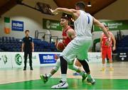 15 August 2021; Thomas Yome of Gibraltar in action against Ygor Biordi of San Marino during the FIBA Men’s European Championship for Small Countries day five match between San Marino and Gibraltar at National Basketball Arena in Tallaght, Dublin. Photo by Eóin Noonan/Sportsfile