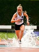 15 August 2021; AIne Burke of Kildare County, on her way to winning the Women's 3000m Steeplechase during the Irish Life Health National League Final at Tullamore Harriers Stadium in Tullamore, Offaly. Photo by Sam Barnes/Sportsfile