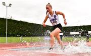 15 August 2021; Aine Burke of Kildare County, on her way to winning the Women's 3000m Steeplechase during the Irish Life Health National League Final at Tullamore Harriers Stadium in Tullamore, Offaly. Photo by Sam Barnes/Sportsfile