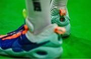 15 August 2021; A detailed view of Nike shoes during the FIBA Men’s European Championship for Small Countries day five match between San Marino and Gibraltar at National Basketball Arena in Tallaght, Dublin. Photo by Eóin Noonan/Sportsfile